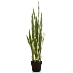 Emerald Plante Artificielle Sanseveria En Pot En Plastique 97 Cm