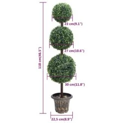VIDAXL Plante De Buis Artificiel Avec Pot Forme De Boule Vert 118 Cm -VIDA Plantes Magasin 55a6703e8ef1676b