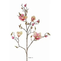 Branche De Magnolia Artificiel 4 Fleurs 22 Boutons H 107 Cm Rose Pâle - Couleur: -VIDA Plantes Magasin 63f60829116576.52468434
