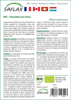Kit De Culture - Bio - Ciboulette De Chine - 100 Graines - Allium Tuberosum -VIDA Plantes Magasin 6406414b121373.86359171