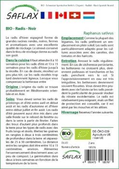 Kit De Culture - Bio - Radis - Noir - 100 Graines - Raphanus Sativus -VIDA Plantes Magasin 6406417404efe2.38237454