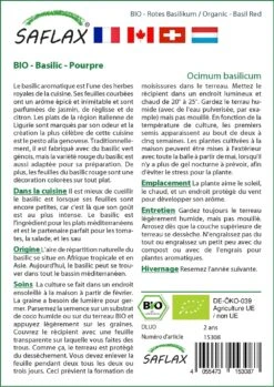 Kit De Culture - Bio - Basilic - Pourpre - 400 Graines - Ocimum Basilicum -VIDA Plantes Magasin 640641778d8a61.41878619