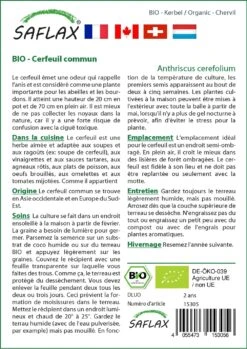 Kit De Culture - Bio - Cerfeuil Commun - 800 Graines - Anthriscus Cerefolium -VIDA Plantes Magasin 640641c8a98f11.52285899