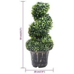 VIDAXL Plante De Buis Artificiel En Spirale Avec Pot Vert 59 Cm -VIDA Plantes Magasin b81ec977639ad122